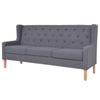 vidaXL 3-Seater Sofa Fabric Grey Couch Lounge Seat Home Living Room Furniture
