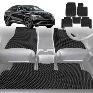 6D Diamond Car Floor Mats for Renault Arkana 2021-Current-Full Set-Black-Outback GT