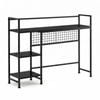 Advwin 4-tier Desk Bookshelf With Pegboard Hooks Set Study Desk Storage Organiser For Office Black