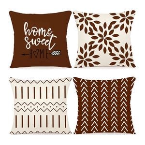 Catzon 4 Pcs Modern Throw Pillow Covers Geometric Flower Pattern for Couch