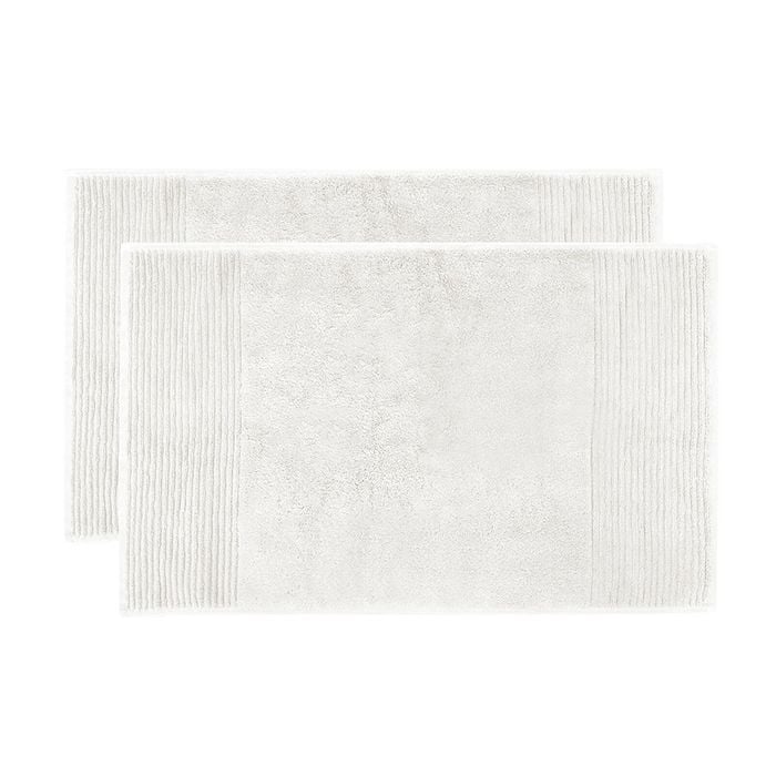 2pc Bambury Bathroom Floor Elvire Bath Mat 2 Pack Ivory Cotton Woven