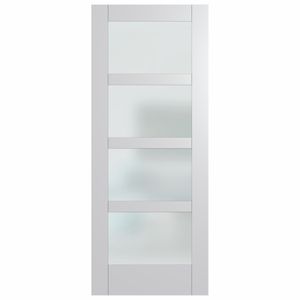 Hume Doors & Timber 820 x 2040 x 35mm Internal Door Primed MDF Hampton Translucent Glass HAM4
