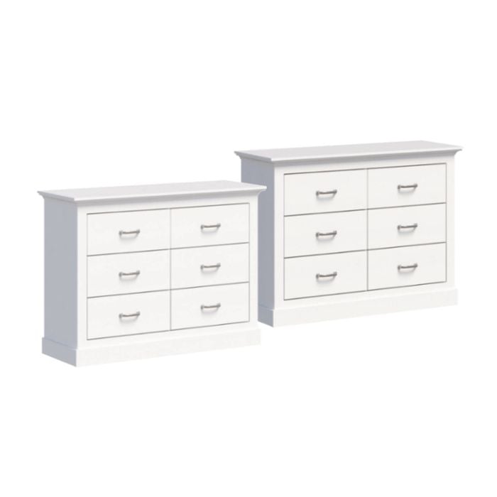 Ashford Chest of Drawers White 6 Drawer Dresser x 2