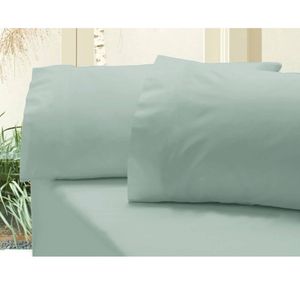 Bloomington Revive 400TC Cotton Sateen Combo Fitted Sheet Set Single (No Flat) Ice Blue