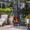 Glow 71x160cm Mirage Black Steel Chimenea