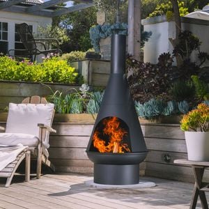 Glow 71x160cm Mirage Black Steel Chimenea