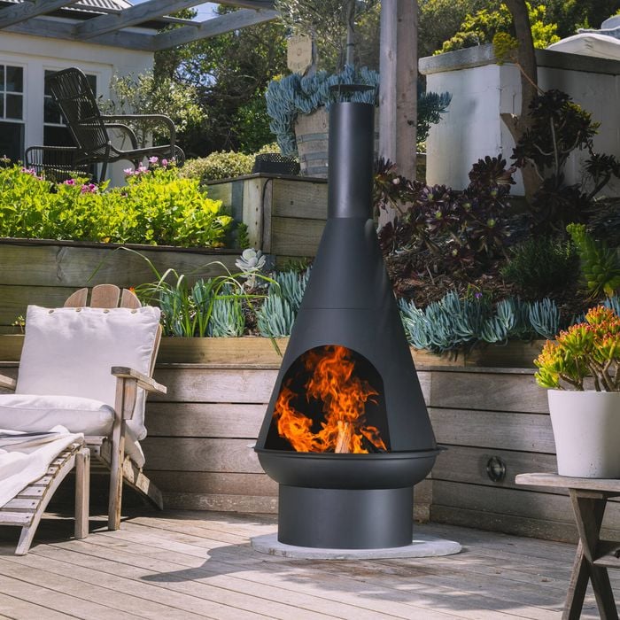 Glow 71x160cm Mirage Black Steel Chimenea