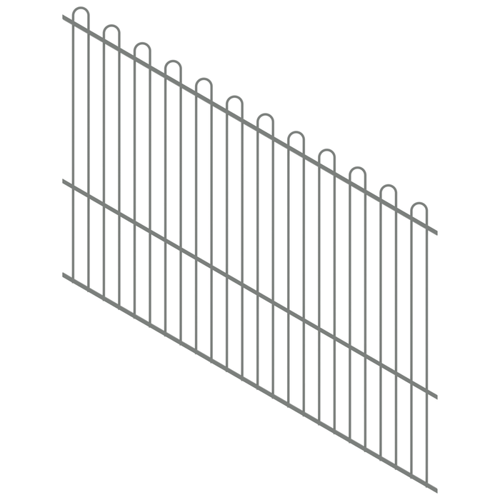 ProtectorAl 1201-2400W x 1800H Palladium Silver Loop Top Pool Fence Panel Raked 16-30º