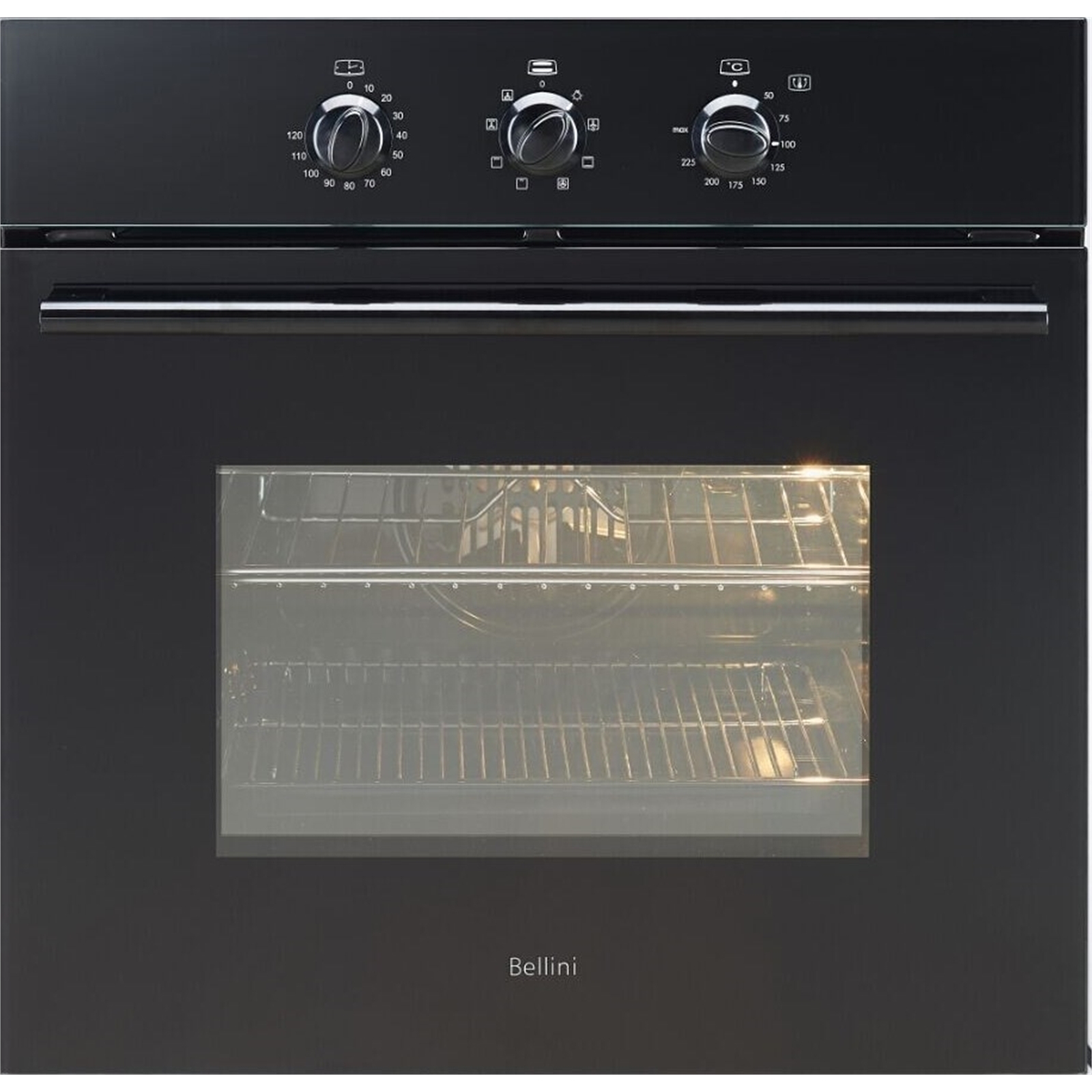 Bellini 60cm 60L Black 8 Function Built In Oven