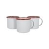 Argon Tableware White Enamel Mugs - Steel Outdoor Camping Tea Coffee Cup - 375ml - Pack of 6