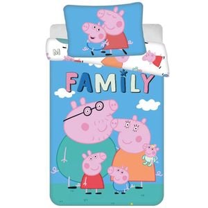Peppa Pig Family Cotton Quilt Cover Set - Toddler Bed Size
