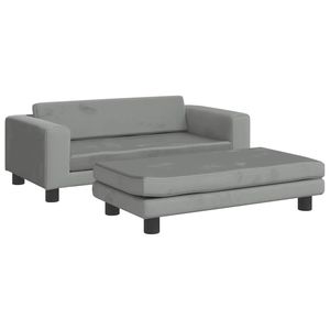 vidaXL Dog Bed Dog Sofa with Extension Puppy Bed Pet Supply Light Grey Velvet
