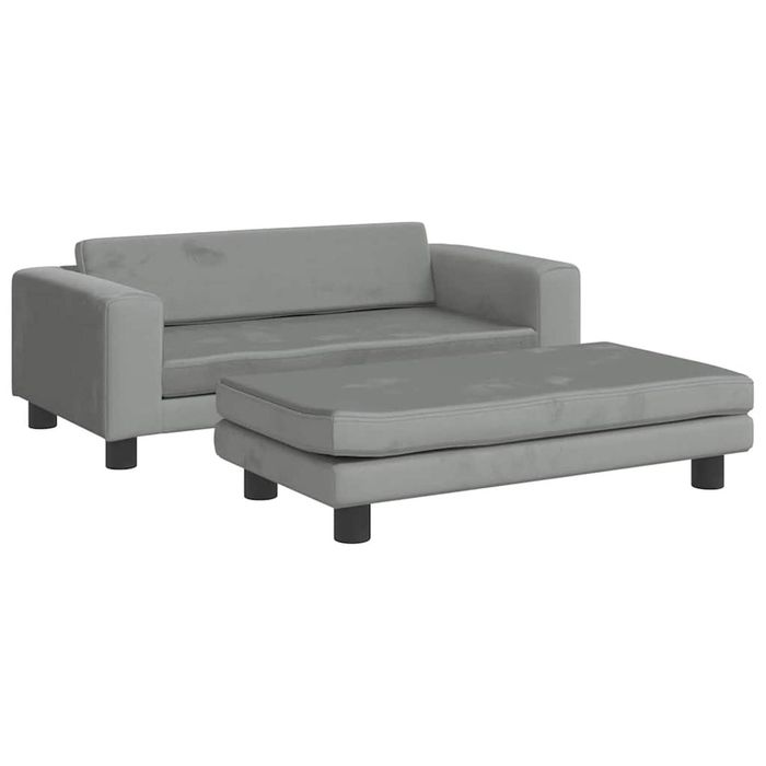 vidaXL Dog Bed Dog Sofa with Extension Puppy Bed Pet Supply Light Grey Velvet