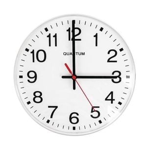 Vogue Kitchen Wall Clock Analogue White Plastic 240mm K978