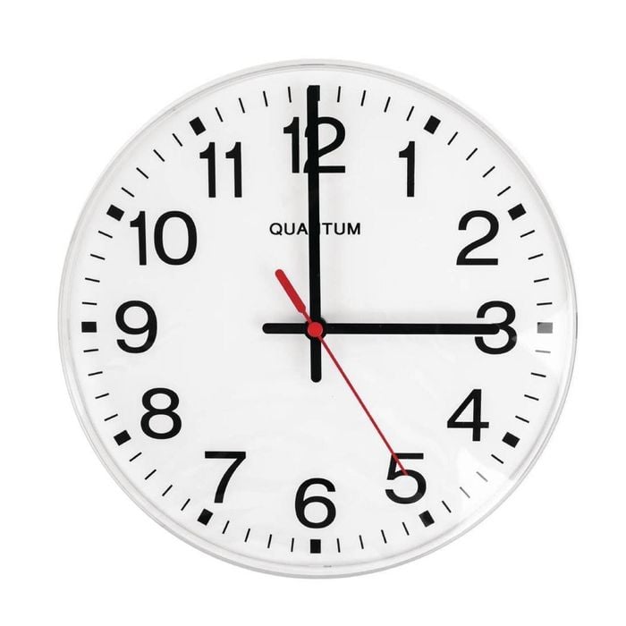 Vogue Kitchen Wall Clock Analogue White Plastic 240mm K978