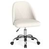 Costway Desk Chair Padded Office Chair Swivel Vanity Chair Beige