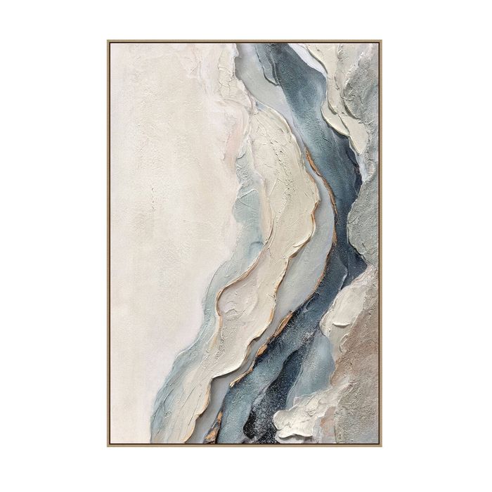 Riverstone II Hand-Painted Textured Canvas Wall Art