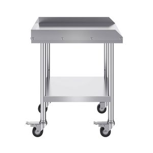 Vevor 610x610x751.6mm Stainless Steel Work Table Silver for Restaurant Home Hotel