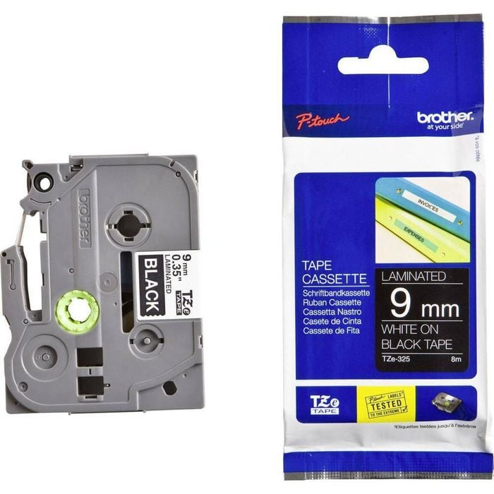 Brother 9mm White on Black TZE Tape Cartridge