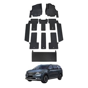 AUSGO Floor Mats & Boot Liner Set for KIA Carnival Petrol&Diesel KA4 Series 2020-Onwards Car Floor Liners Cargo Mat