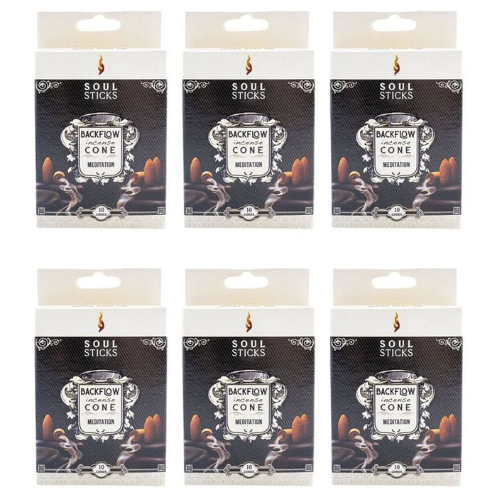 6x 10pc Wild Scents Soul Sticks Backflow Incense Cones Fragrance Meditation