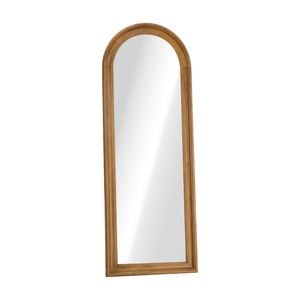 Oikiture Full Length Mirror Elegance Arch 165x60cm Walnut Wood Floor Mirrors