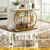 Homfurn Console Table – 105cm Marble Effect Top, 4-tier Shelves, White & Gold
