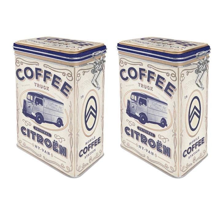 2PK Nostalgic-Art Citroen Truck Clip Top Storage Tin/Decoration 7.5x11x17.5cm