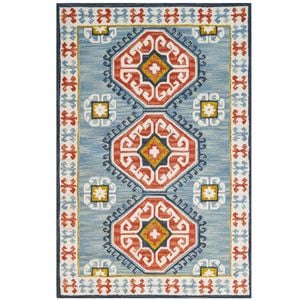 Handmade Milan Wool Rug-6284-Sea Blue-110x160cm