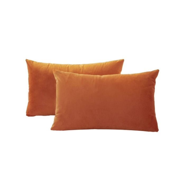 Gioia Casa Twin-Pack Velvet Cushion Covers – Soft Microfibre Cushion Covers with Hidden Zipper (Terracotta, 30cm*50cm)