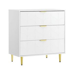 Chest of 3 Drawers Storage Cabinet Dresser White