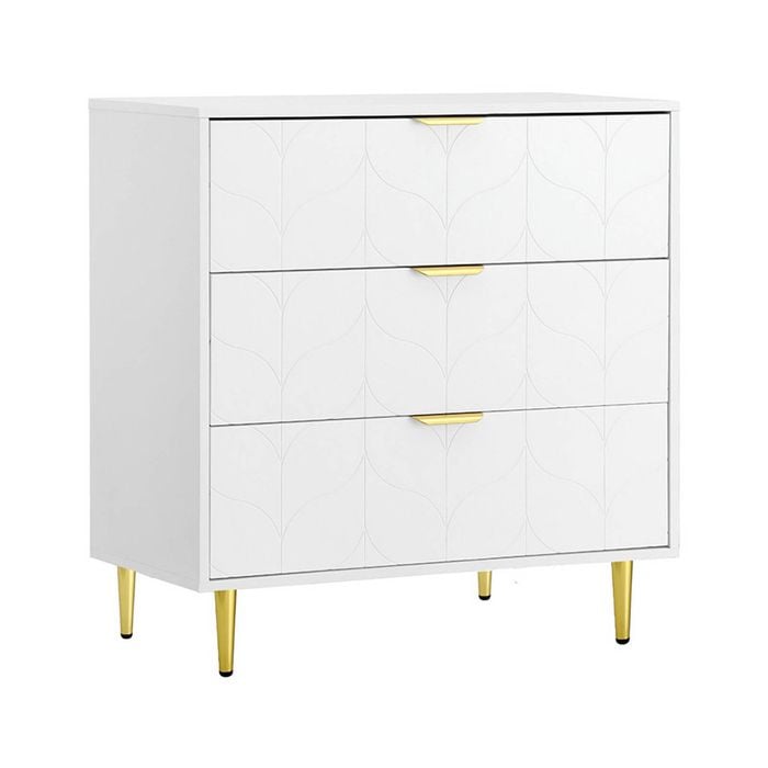 Chest of 3 Drawers Storage Cabinet Dresser White