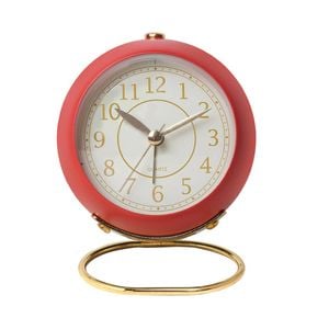 Catzon Retro Alarm Clocks Silent Non-ticking With Light-red