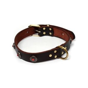 CottonMore Top Quality Handmade Genuine Leather Pendants Dog Collar - Large