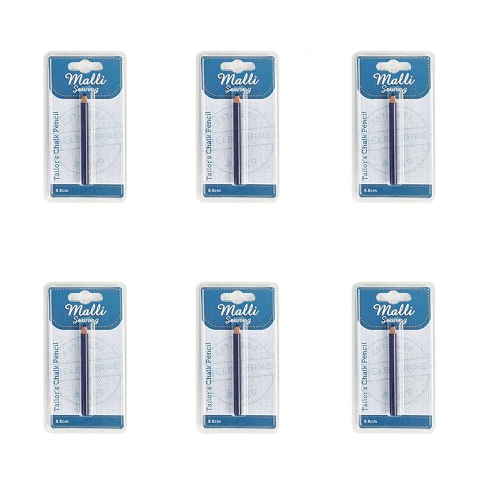 6pk Malli Tailors Dressmaker Chalk Pencil Fabric Marking Tool 128.8cm Assorted