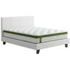 Artiss Double Bed Frame Platform White PVC Leather Hybrid Mattress Modern