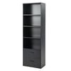 Costway 6-tier Bookshelf Display Cabinet W/drawers Open Storage Bookcase Black