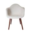 Sk Designer Living | Replica Eames Daw Hal Inspired Chair | Fabric & Walnut - Texture Ivory