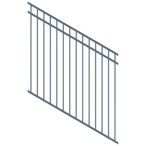 ProtectorAl 350-1200W x 1200H Deep Ocean DTR All Up Pool Fence Panel Raked 16-30º
