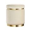 Artiss Ottoman Foot Stool Round Velvet Cream