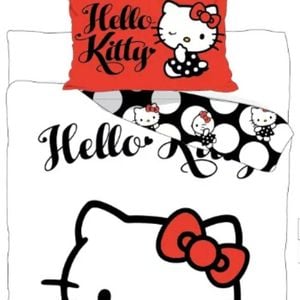 Hello Kitty Black Dress Cotton Quilt Cover Set - Toddler Bed Size