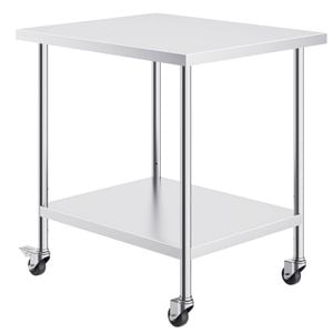 Vevor 762x914x954.6mm Stainless Steel Work Table Silver for Restaurant Home Hotel