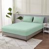 LINENOVA 100% Pure Cotton Deep Fitted Sheet Cover - Single, Sage Green