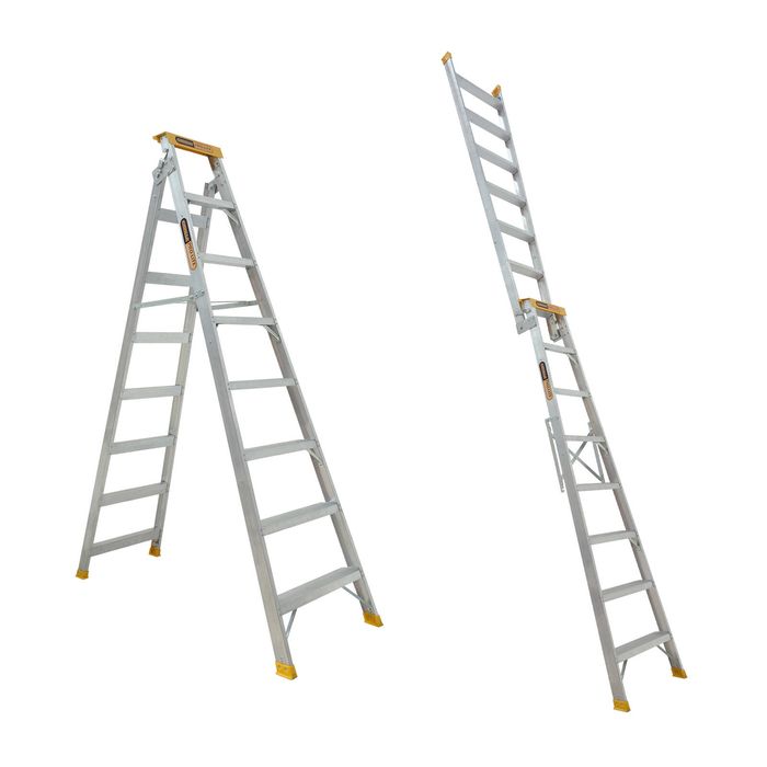 Gorilla 150kg Pro-Lite 8 Step Dual Purpose Aluminium Ladder