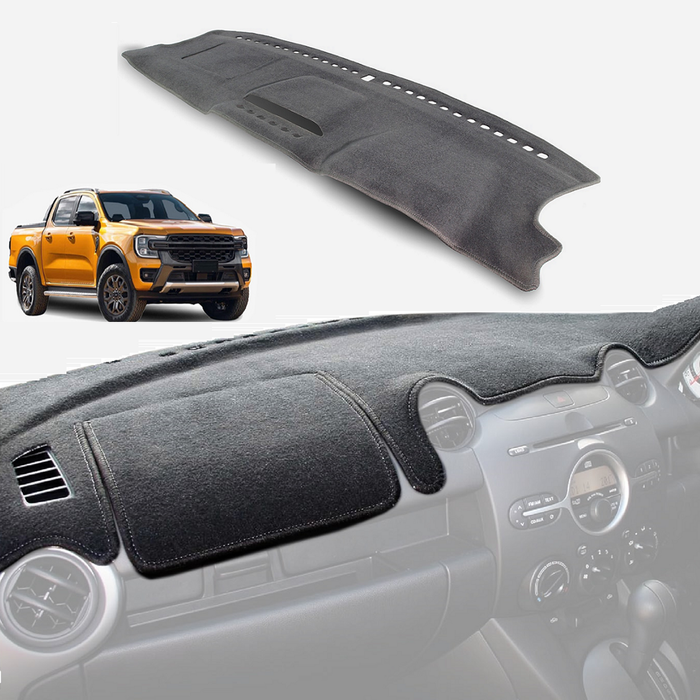 For FORD RANGER PY 08/2022-On All models Custom Car Dash Mat Cover Black Dashmat