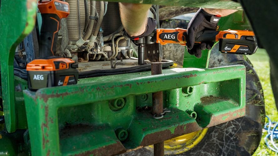 person using AEG tools
