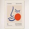 Galrie Papiers Découpés Blue Face with Orange, H. Matisse Art Print (1955), Wood Frame, 50 x 70cm (20 x 28inch)