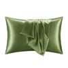 Catzon 2 Pcs 51 X 91cm Satin Pillowcases for Hair and Skin with Envelope Closure-Olive Green(K)