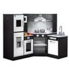 Keezi Wooden Kitchen Playset With Oven, Tap & Sound Effects - Black