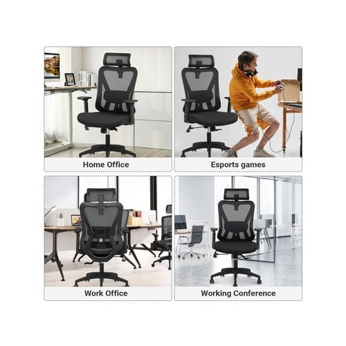 Advwin Ergonomic Office Chair Mesh High Back Desk Chair Black Bunnings Australia